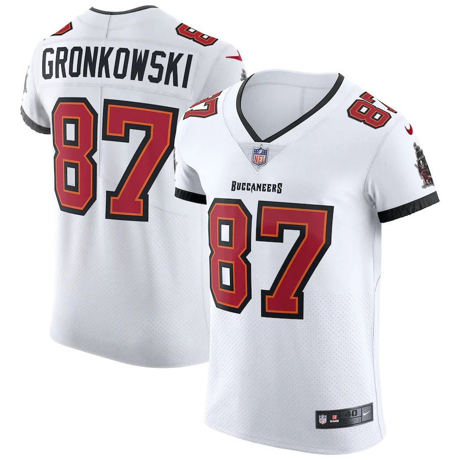 Men Tampa Bay Buccaneers #87 Rob Gronkowski Nike White Vapor Elite NFL Jersey->tampa bay buccaneers->NFL Jersey